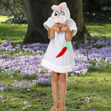 Krause & Sohn Kinderkostüm Hasen Mädchen Gr. 140 Kleid Hase weiß Hasenkostüm Fasching Osterhase