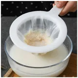 Küchensieb, Kunststoff, Haushaltssieb, feines Netz, 100/200/400 Maschen, Filternetz mit Griffhaken, Lebensmittelfilter, für samenlose Marmelade, Mehl, Joghurt, Sojamilchgerät, 24 x 15 cm (200 Maschen)