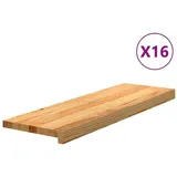 vidaXL Treppenstufen 16 Stk. Hellbraun 80x30x2 cm Massivholz Eiche