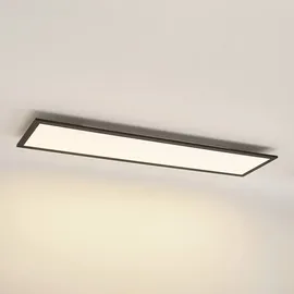 LINDBY LED Panel Nelios Dimmbar mit Leselampe Modern, in Schwarz aus Aluminium 1-flammig Wohnzimmerleuchte
