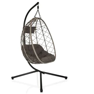 hjh living Hängesessel COCOVA - Schwarz/Grau