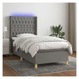 vidaXL Boxspringbett 100 x 200 cm Dunkelgrau