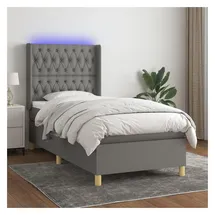 vidaXL Boxspringbett 100 x 200 cm Dunkelgrau