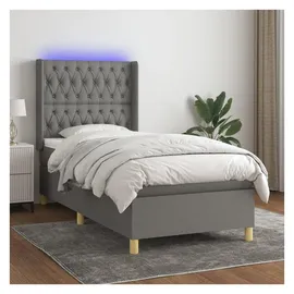 vidaXL Boxspringbett 100 x 200 cm Dunkelgrau