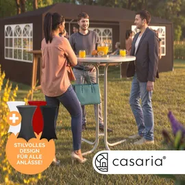 CASARIA Stehtisch Ø 70 x 110 cm Schwarz/Weiß klappbar