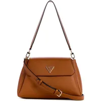 GUESS Damen Sora Girlfriend Flap Shoulder Bag Schultertasche, Cognac