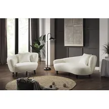 Atlantic Home Collection Loungesessel "Olivia", beige (creme), B:116cm H:76cm T:90cm, ATLANTIC HOME COLLECTION, Sessel, XXL-Sessel, Nierenform-Sessel mit Zierkissen im Originalbezug
