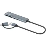 Manhattan 4-Port USB A/C Hub 2x USB-A 2x USB-C Ports - /