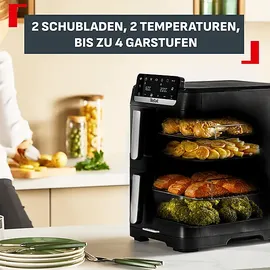 Tefal Easy Fry Crispy Stack Doppelkammer schwarz