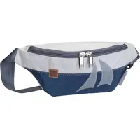 360 Grad 360Grad Gürteltasche Knoten Weiß/Balken Blau/Boot Hellgrau Violett