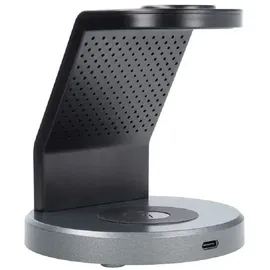 forcell Wireless drahtloses Ladegerät 3in1 15W Solid Mag Charger Unterstützung MagSafe Schwarz - Schwarz