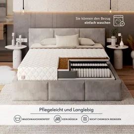 Fdm Matratze 90x200 cm Taschenfederkern Höhe 24 cm Härtegrad H3 und H4 Kokos Polyurethanschaum Öko-Tex Allergikergeeignet Premium Bezug waschbar