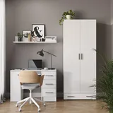 Vicco Aktenschrank Ingo 80 x 37 x 200 cm Weiß