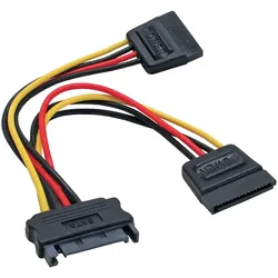 InLine SATA Strom-Y-Kabel - SATA Buchse an 2x SATA Stecker - 0,15m