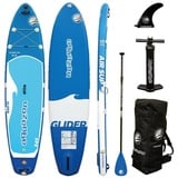 AQUAZON Inflatable SUP-Board SUP Stand up Paddling Board GLIDER AIR 345 11'3 GFK Paddel Allrounder blau