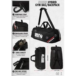 Gorilla Wear Gym Bag Norris Hybrid schwarz 66 Liter