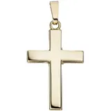 Kreuzanhänger JOBO "Anhänger Kreuz", gelb (gelbgold 585), Schmuckanhänger, Damen, Gelbgold 585, 585 Gold