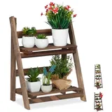 Relaxdays Blumentreppe Holz dunkelbraun Dunkelbraun