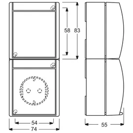 Busch-Jaeger Steckdose-Wechselschalter Ocean, Aufputz,2601/6/20 EW-53