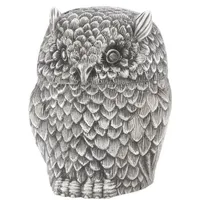 Casa Padrino Luxus Aufbewahrungsbox Eule Antik Silber 15 x