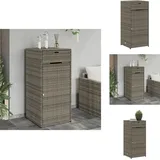 Vidaxl - Gartenschrank Grau 55x55x111 cm Poly Rattan - Outdoor-Schrank - Gartenschrank - Stauraum - Gartenorganisation - Polyrattan