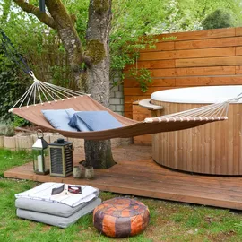 AMANKA XXL Hängematte braun 2 Pers. 285x120cm 150 KG Matte Hängematten Gartenhängematte