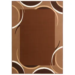 Teppich »Noah«, rechteckig, 7 mm Höhe, weiche Haptik, Teppich mit Bordüre, Kurzflor, verspieltes Design, 42475836-4 braun 7 mm