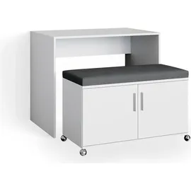 Vicco Schreibtisch Flona Weiß, 93.2 cm,