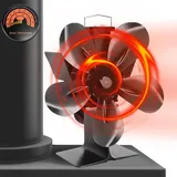 Ofenventilator mit 5 Flügeln – Energiesparendes und leises Zubehör für Holzöfen – Kaminventilator ohne Stromanschluss für verschiedene Kam...