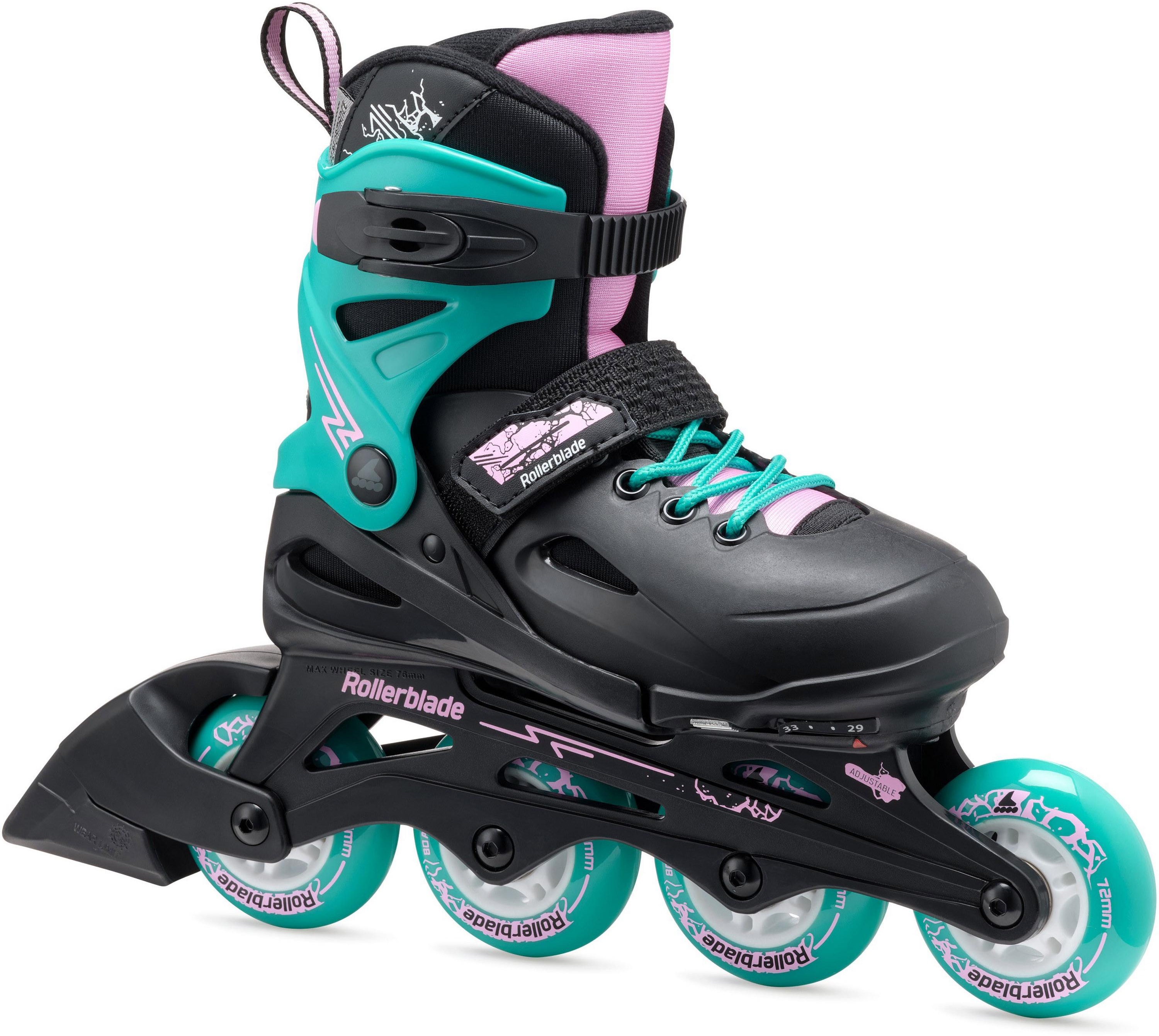 ROLLERBLADE FURY Inline-Skates Kinder in black-sea green, Größe 29-33 - schwarz