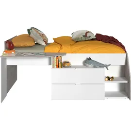Parisot Hochbett Milky 90 x 200 cm Holz weiß-grau