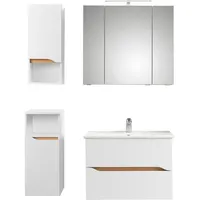 Saphir »Quickset 4-teilig, Keramik-Waschtisch und LED-Spiegelschrank«, 5 Türen, 2