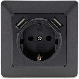ChiliTec USB-Steckdose Unterputz Grau 2 St.
