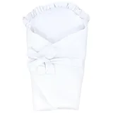 TupTam Unisex Baby Einschlagdecke mit Schleife, Farbe: Musselin/Weiß, Größe: 70 x 70 cm