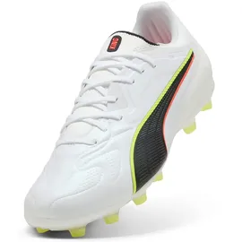 Puma King 20 Pro AG/FG Herren white/glowing red/yellow alert 42,5