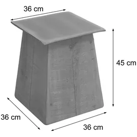 MCW Beistelltisch MCW-L76b, Blumentisch Tisch, Industrial Massiv-Holz MVG-zertifiziert 45x36x36cm, natur mit Metall-Optik