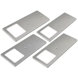 Kalb Material Für Möbel kalb LED Unterbauleuchten Silber 5W sehr flache Küchenleuchte Touchdimmfunktion 4er Set Neutralweiß
