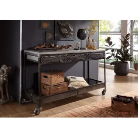 Massivmoebel24 Mango Konsolentisch 150x45x90 grau