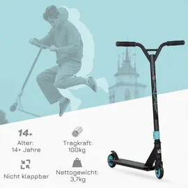 Homcom Stunt Scooter, Funscooter, Stuntscooter mit ABEC 9 Kugellagern, Kickscooter mit 100 mm Kunstleder Räder, - Grün