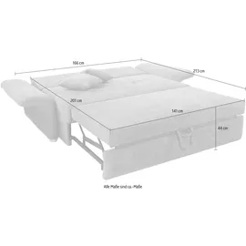 Jockenhöfer Schlafsofa Mikrofaser 2-Sitzer Grau
