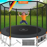KESSER® Trampolin Outdoor Ø 244/305/366/427 cm Komplettset mit Sicherheitsnetz, Leiter, Randabdeckung & Seitentasche und Montagezubehör | Kindertrampolin Gartentrampolin Belastbarkeit 150 kg