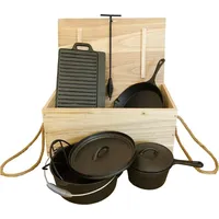 Westerholt Gusseisen Koch- und Grillset 7-tlg. in Holzkiste