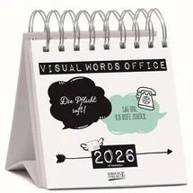 Korsch Verlag Visual Words Office 2026: Aufstellbarer Typo-Art Postkartenkalender. Jede Woche ein neuer Spruch. Hochwertiger Wochenkalender für den Schreibtisch