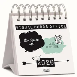 Korsch Verlag Visual Words Office 2026: Aufstellbarer Typo-Art Postkartenkalender. Jede Woche ein neuer Spruch. Hochwertiger Wochenkalender für den Schreibtisch