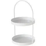 Boltze Etagere Joko 2 Ebenen Eisen H 44 cm Ø 26cm weiß