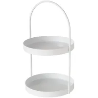 Boltze Etagere Joko 2 Ebenen Eisen H 44 cm Ø 26cm weiß