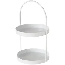 Boltze Etagere Joko 2 Ebenen Eisen H 44 cm Ø 26cm weiß