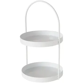 Boltze Etagere Joko 2 Ebenen Eisen H 44 cm Ø 26cm weiß