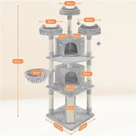 Yaheetech Katzenkratzbaum 193 cm dunkelgrau