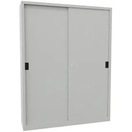 Pavoy Schiebetürenschrank Stahl 1950x1500x400 mm lichtgrau 8 Böden